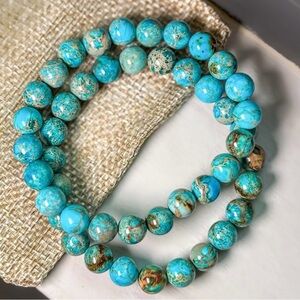 🆕New Blue imperial Jasper Crystal Gemstone Bracelet-8mm